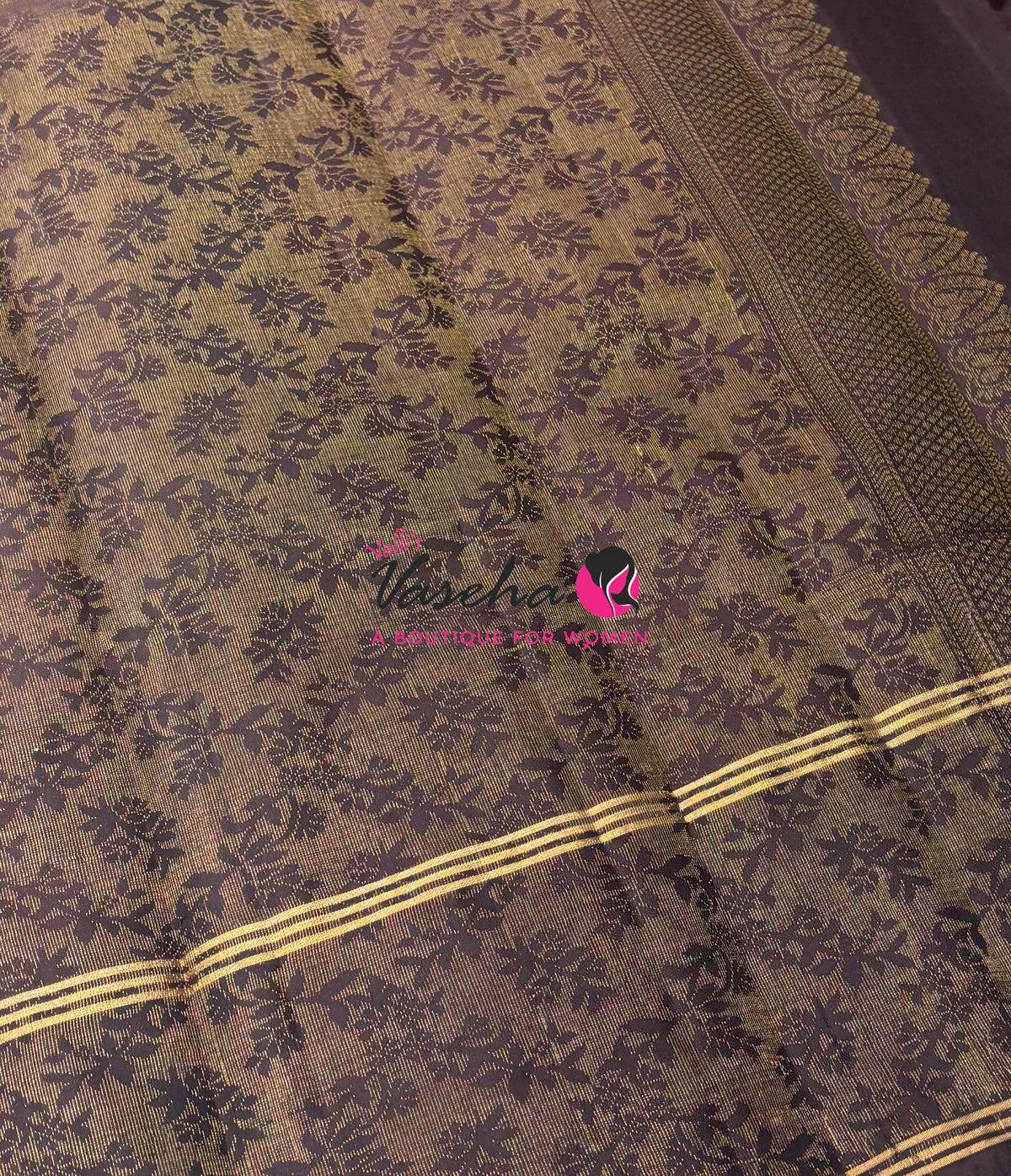 Half Mix - Pure Soft Silk Saree - Long Retta Petta Border with Butta - VVPSS105