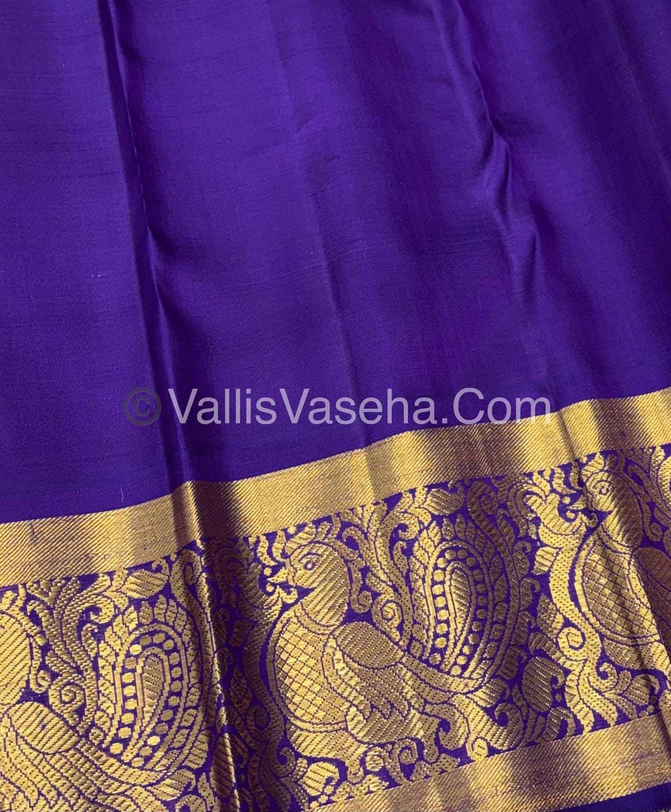 Pure Bridal Korvai Kanchipuram Silk Saree - Light Lavender & Violetish Blue Combo - VVPS041
