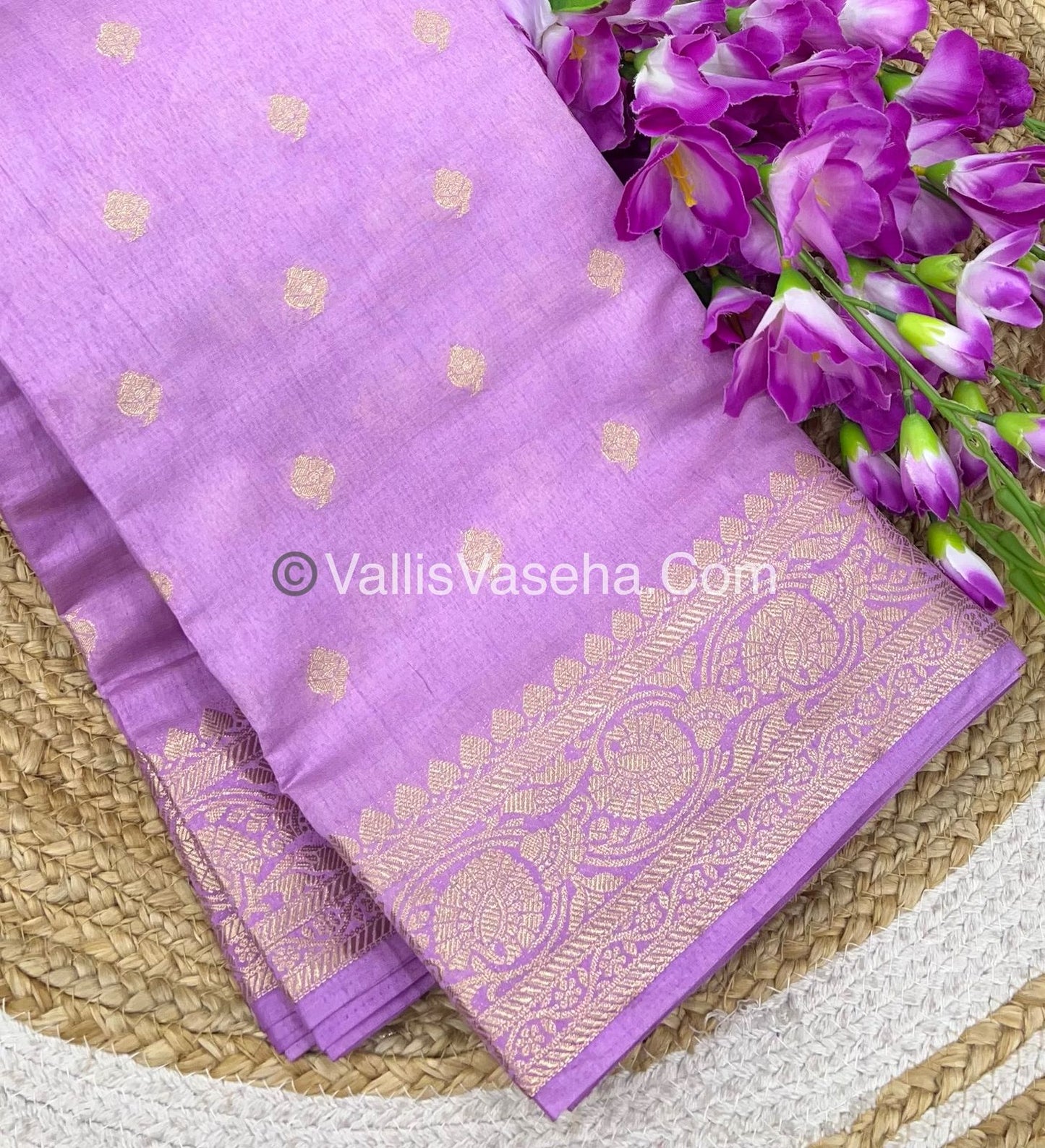 Semi Tussar Silk  - Lilac / Light Lavendar - VVSTS024