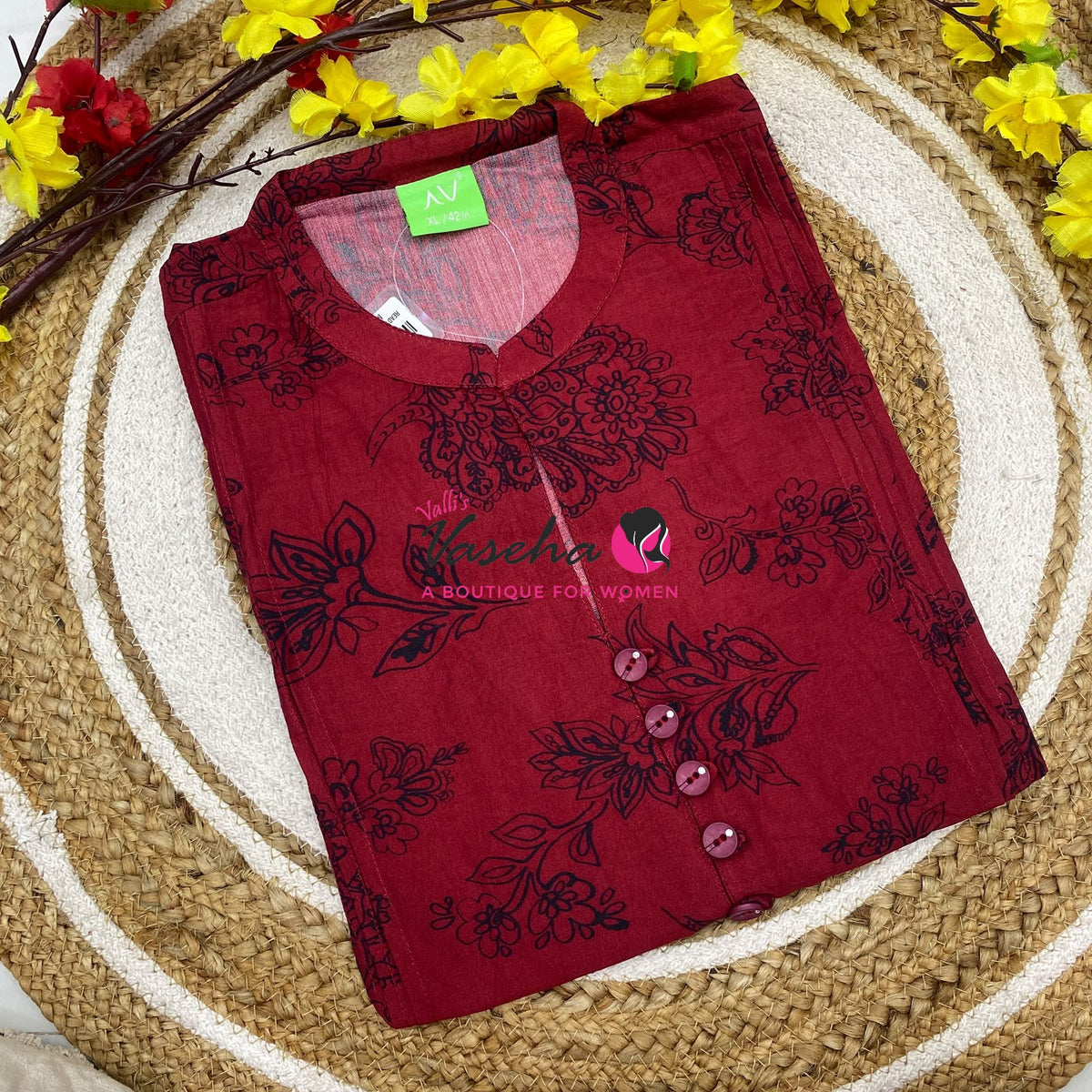 Ready Made - Nye Viscose Silk  - Straight Cut Kurti - VVRK010