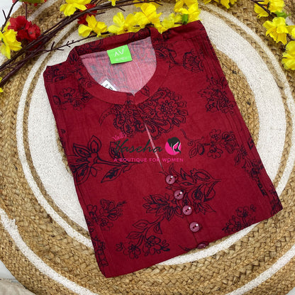 Ready Made - Nye Viscose Silk  - Straight Cut Kurti - VVRK010