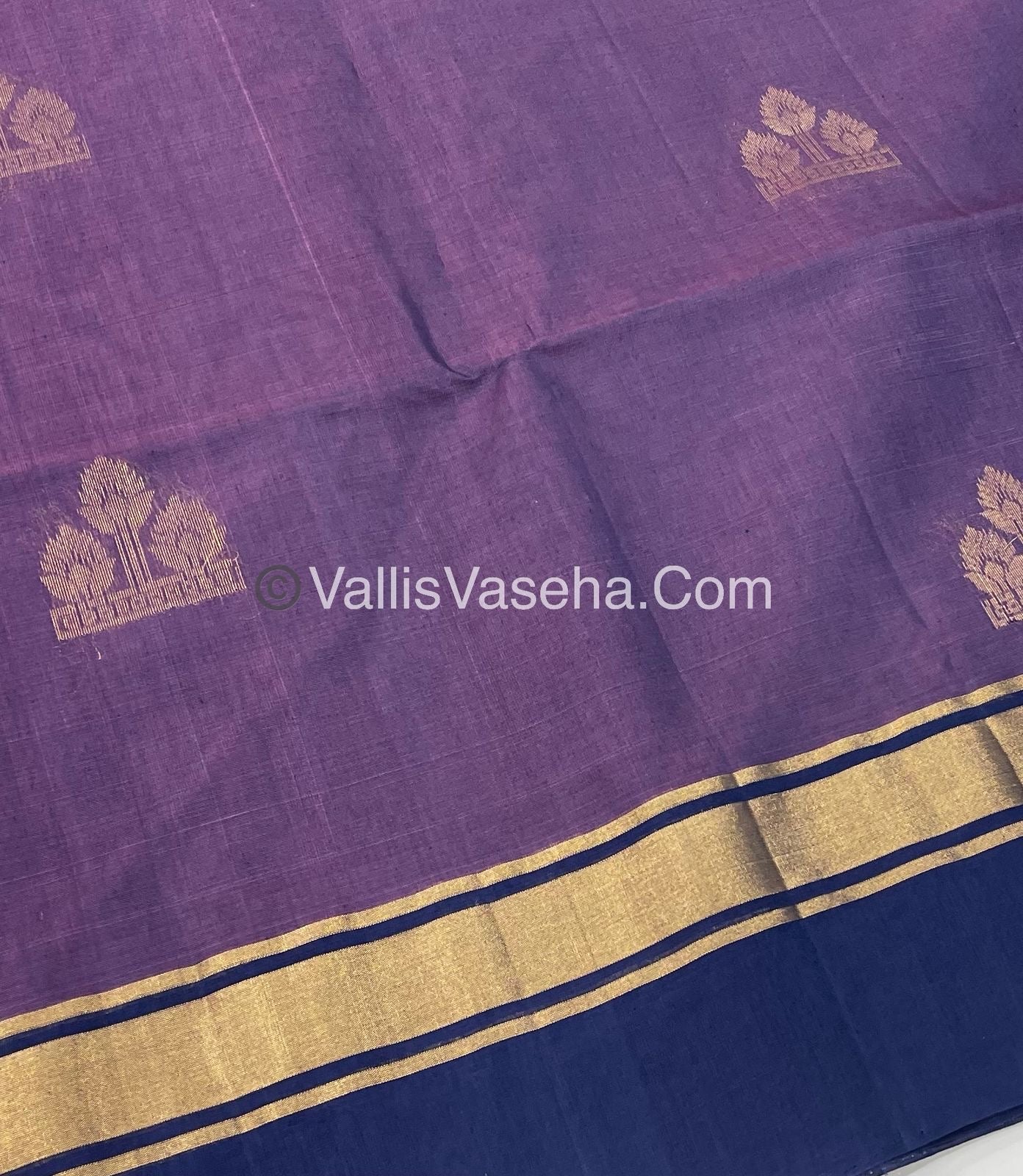 Kora Silk Saree - SICO - Lavender With Blue - VVKS002
