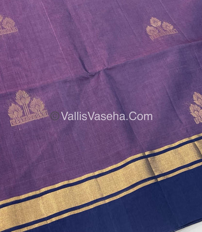 Kora Silk Saree - SICO - Lavender With Blue - VVKS002