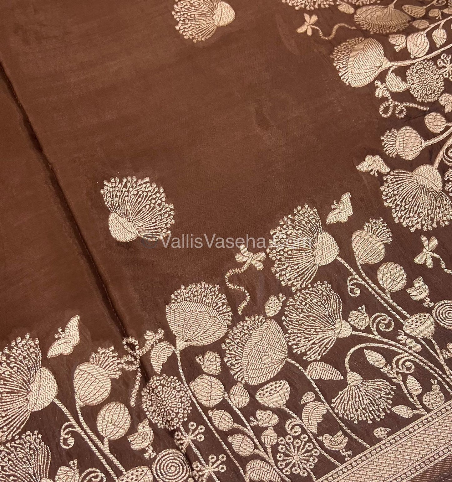 Banarasi Premium Viscose Saree - Brown Shade - VVBPV001