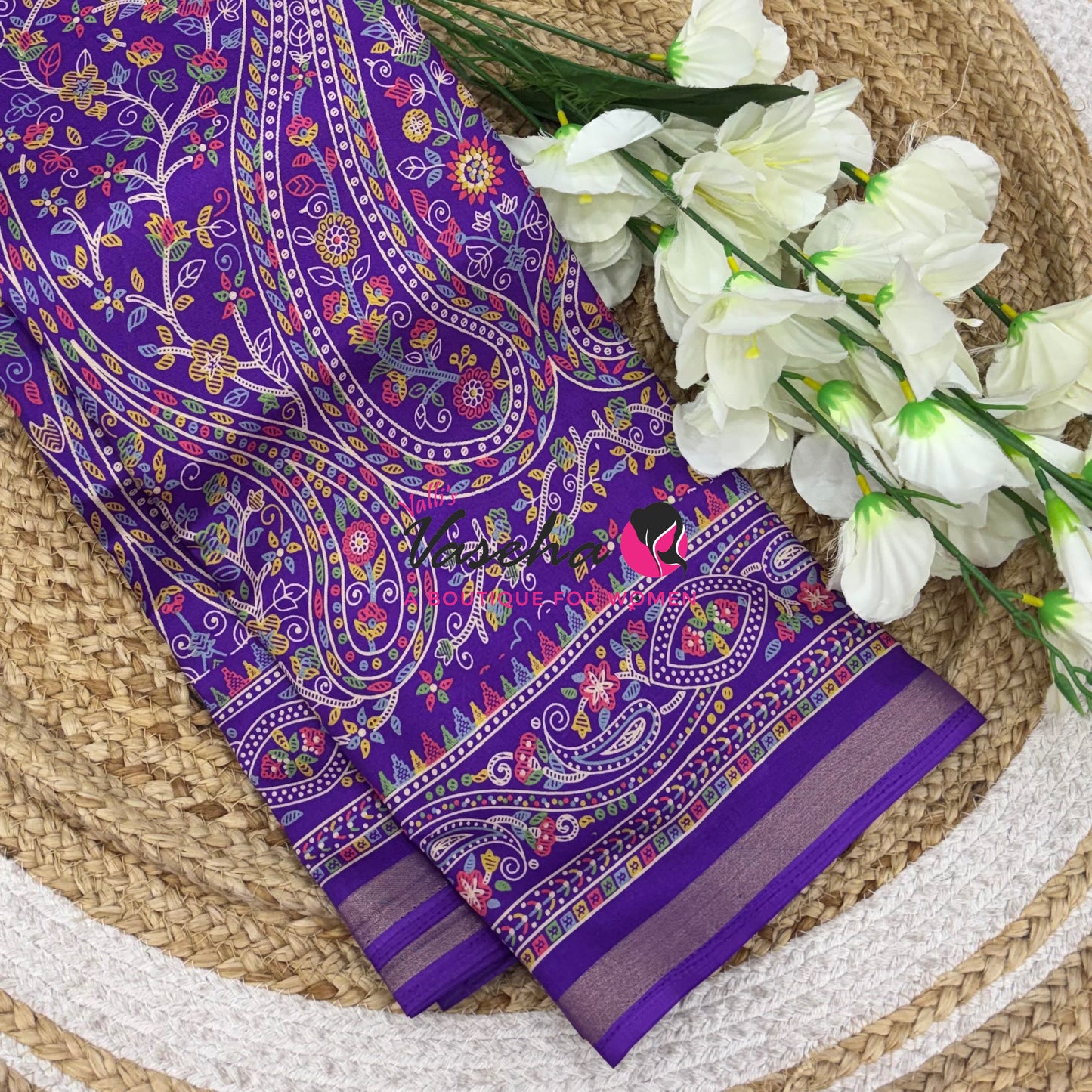 Casual Wear - Fancy Printed Silk  - Purple Shade - VVFPS001