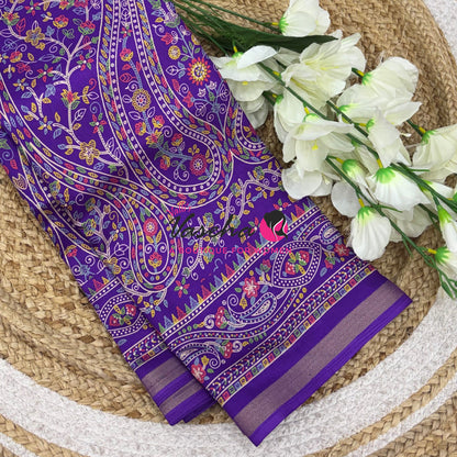 Casual Wear - Fancy Printed Silk  - Purple Shade - VVFPS001