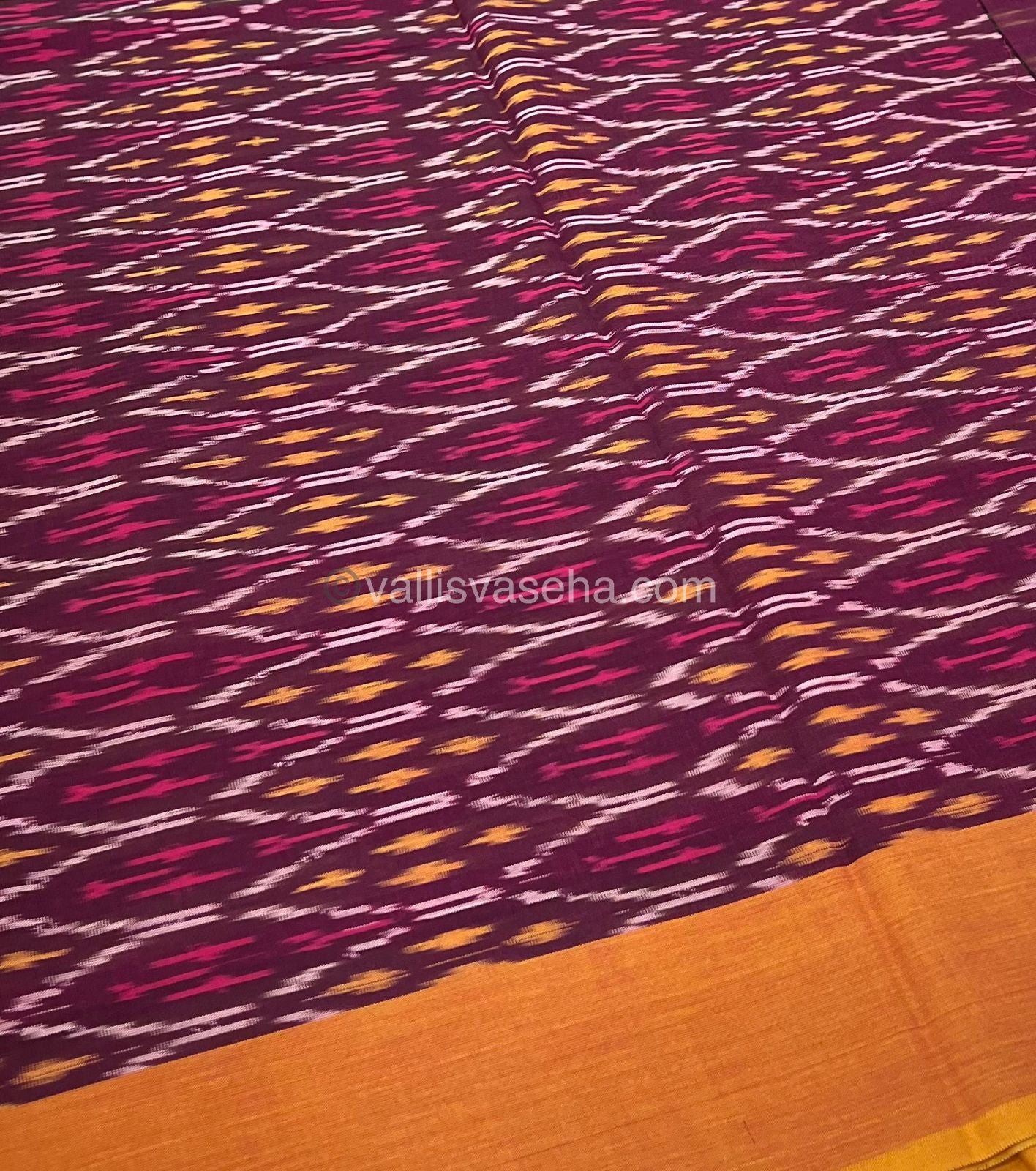 Ikkat Mercerised Cotton Saree - VVIKS001