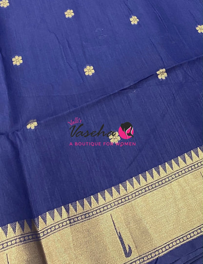 Semi Paithani Saree  - Blue  Shade - VVSPS001