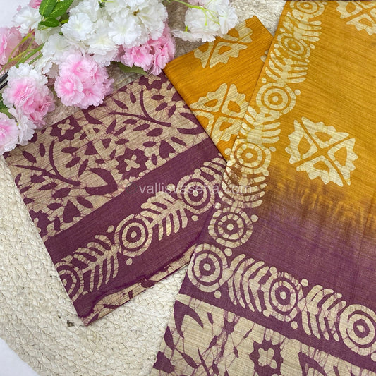 Unstitched Salwar Material- Baswada Batick Printed Silk - VVUSM005