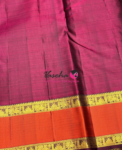 Pure Kanchipuram Silk Saree - Green & Maroon Combo - VVPS038