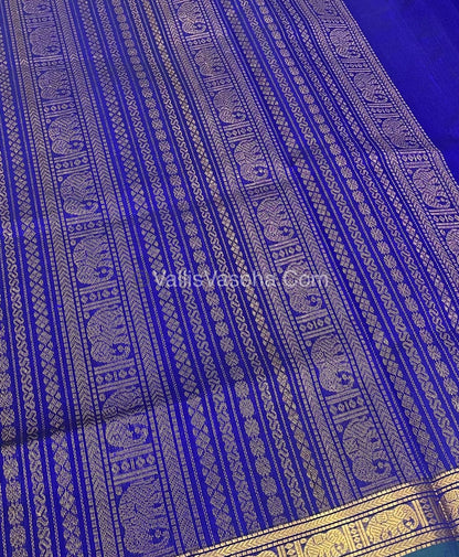 Pure Silk Cotton Saree - Retta Mayil Design - VVRMS001