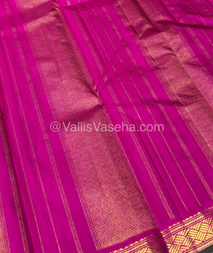 Pure Kanchipuram Silk Saree - Purple & Pink Combo - VVPS016