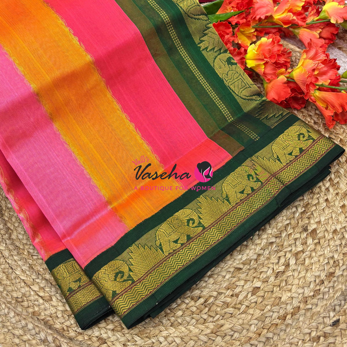 Pure Korvai Silk Cotton - Multi Colour Shade  - VVKSC040