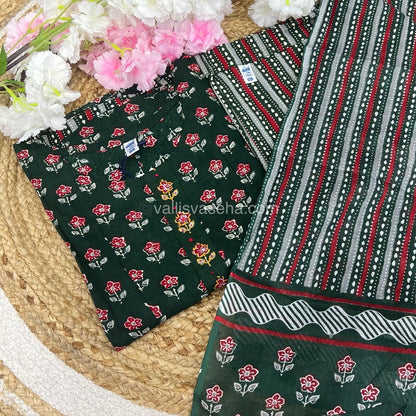 Ready Made - Anarkali - Salwar, Kameez & Duppatta(3pc)- Printed Cotton - VVAS004