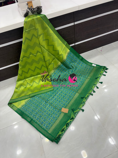 Semi Raw Silk with Zig Zag  Design Weaving - VVRS003