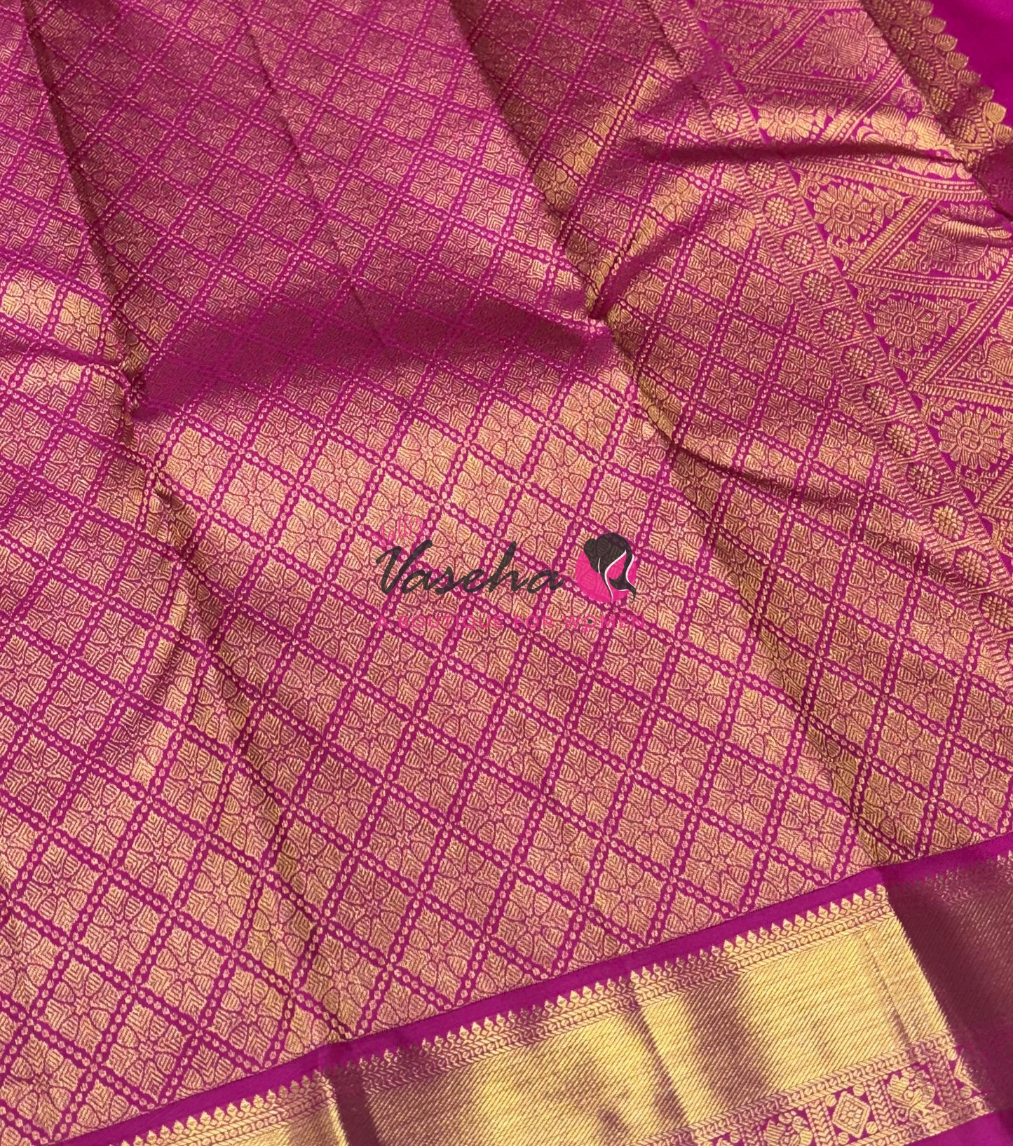 Pure Kanchipuram Silk Saree | Pazhum Pazhamum Checks |VVPS078