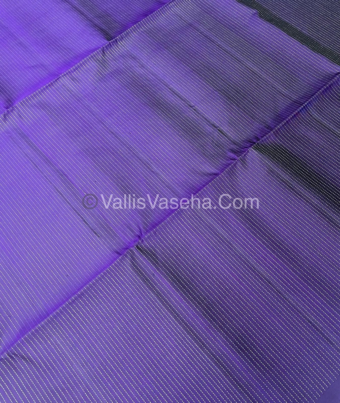 Pure Soft Silk Saree - Antique Zari - Border Less - Purple - VVPSS037