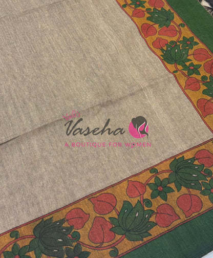 Handloom Cotton Sarees with Kalamkari Blouse - VVKCK003