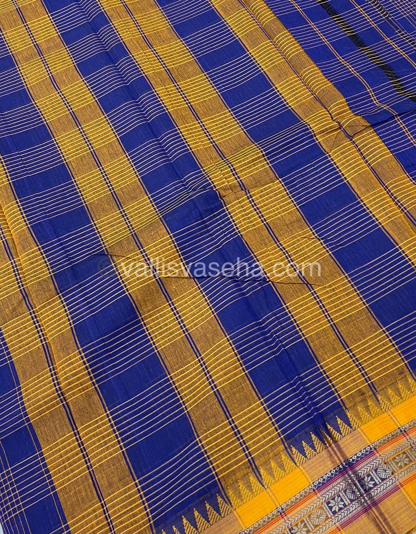 Narayanapet Mercerised Cotton Saree - All Over Checks Pattern-VVNMC001