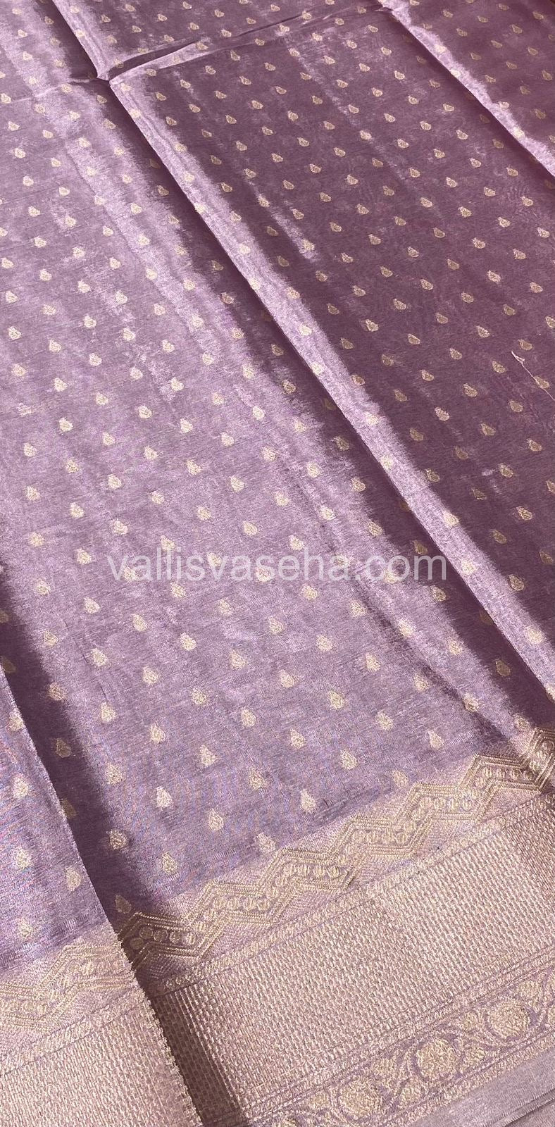 Semi Bridal Tissue Sarees - Light Lilac mixed Pink Shade - VVSBT002