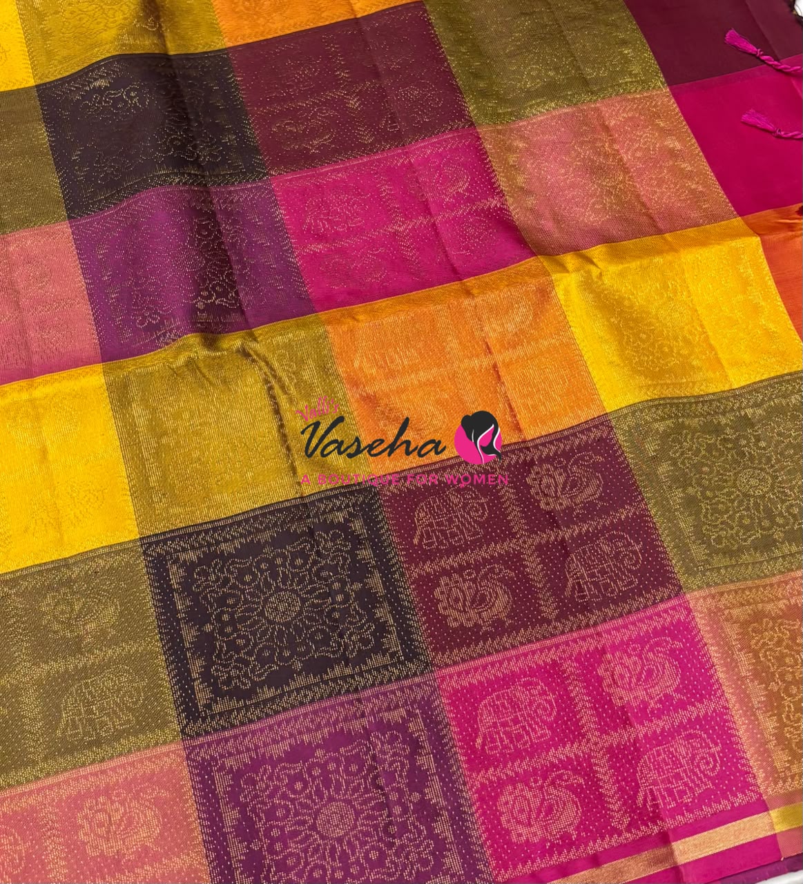 Pure Soft Silk Saree - Partly Pallu -  Half & Half Saree - VVPSS088
