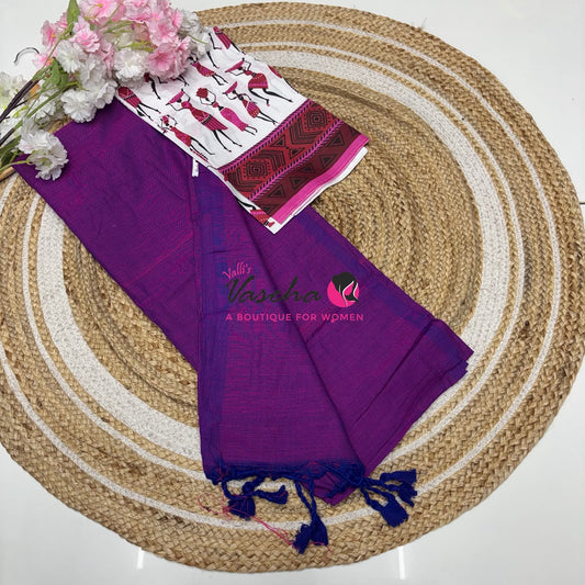 Budget Friendly Sarees - Casual Wear Sarees - Khadi Cotton Sarees - VVKCS028
