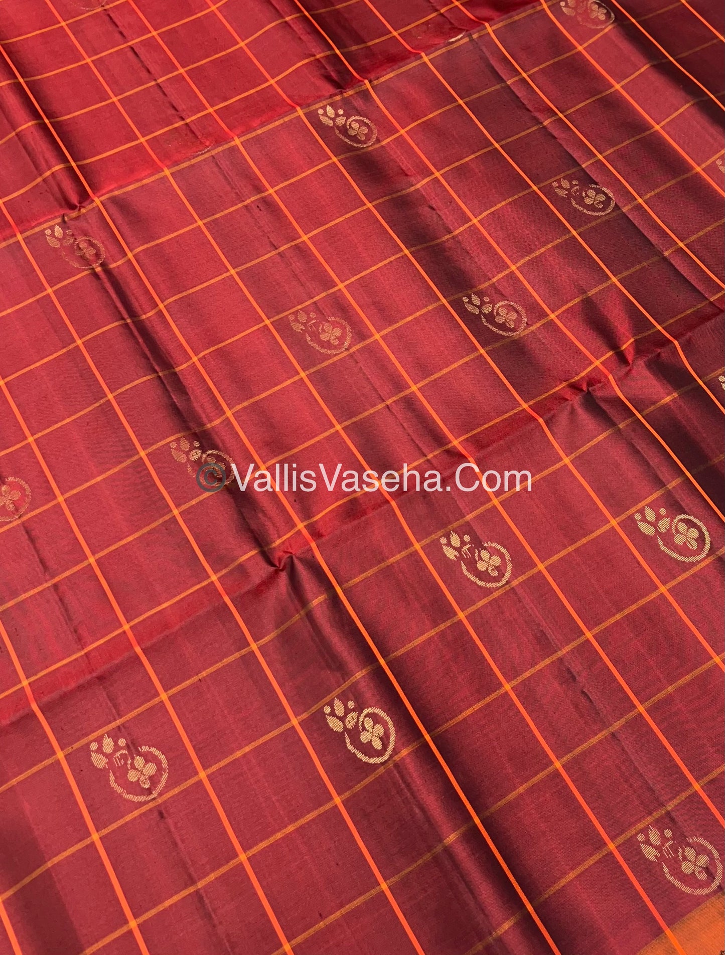 Maroon with orange Combo - Pure Soft Silk Saree - VVPSS010