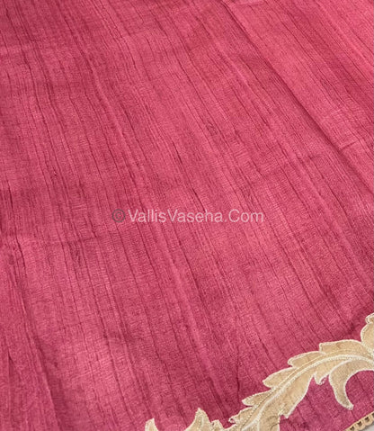 Semi Raw Silk with embroidery work - VVSRS001