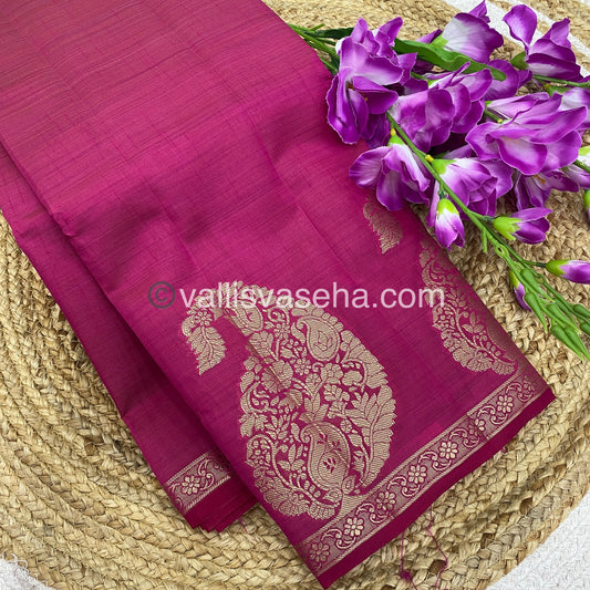 Semi Tussar Silk - Dark Pink  Shade - VVSTS002