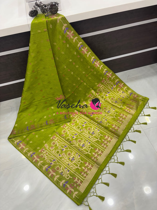 Banarasi - Heritage Meenakari Silk -   Pista Green Shade - VVBHS016