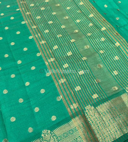 Semi Tussar Silk Saree -  Green shade - VVSTS032
