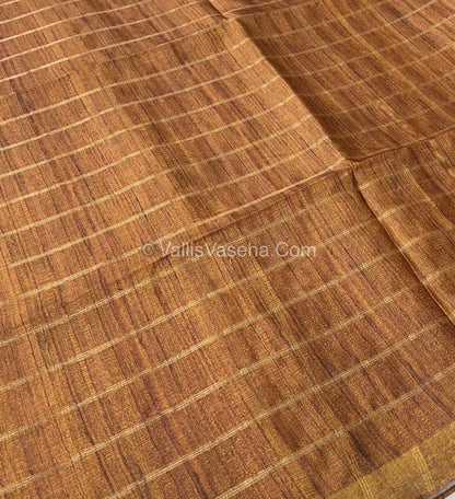 Semi Gicha Tussar Silk Saree - checks pattern - VVSGT001