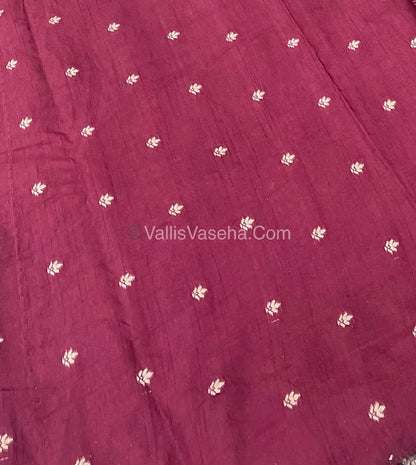 Semi Tussar Silk - Vairavoosi & Elephant Design - Maroon shade-VVSTS019