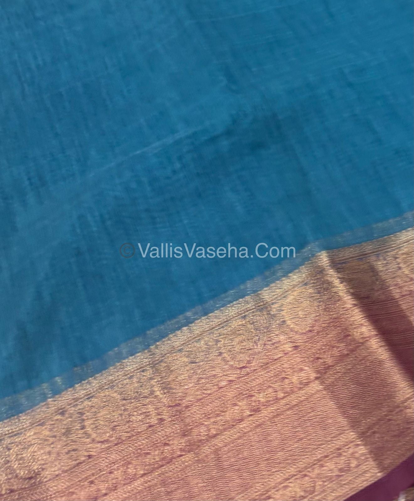 Bamboo Silk Saree -  Blue with wine Shade - VVBSS009