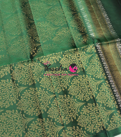 Pure Soft Silk Saree - Green Shade - VVPSS061