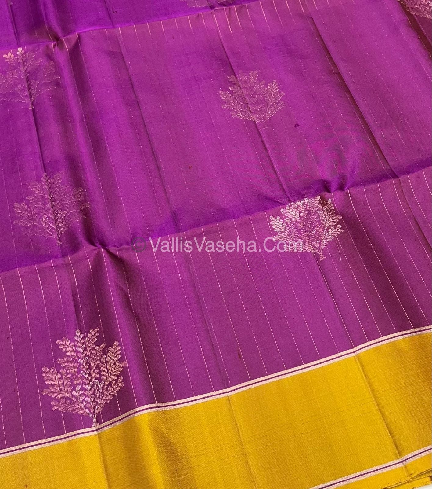 Pure Soft Silk Saree  - Purplish Pink & Mustard Yellow Combo - VVPSS055