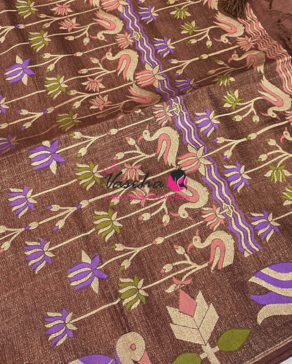 Banarasi - Heritage Meenakari Silk - Brown Shade - VVBHS014