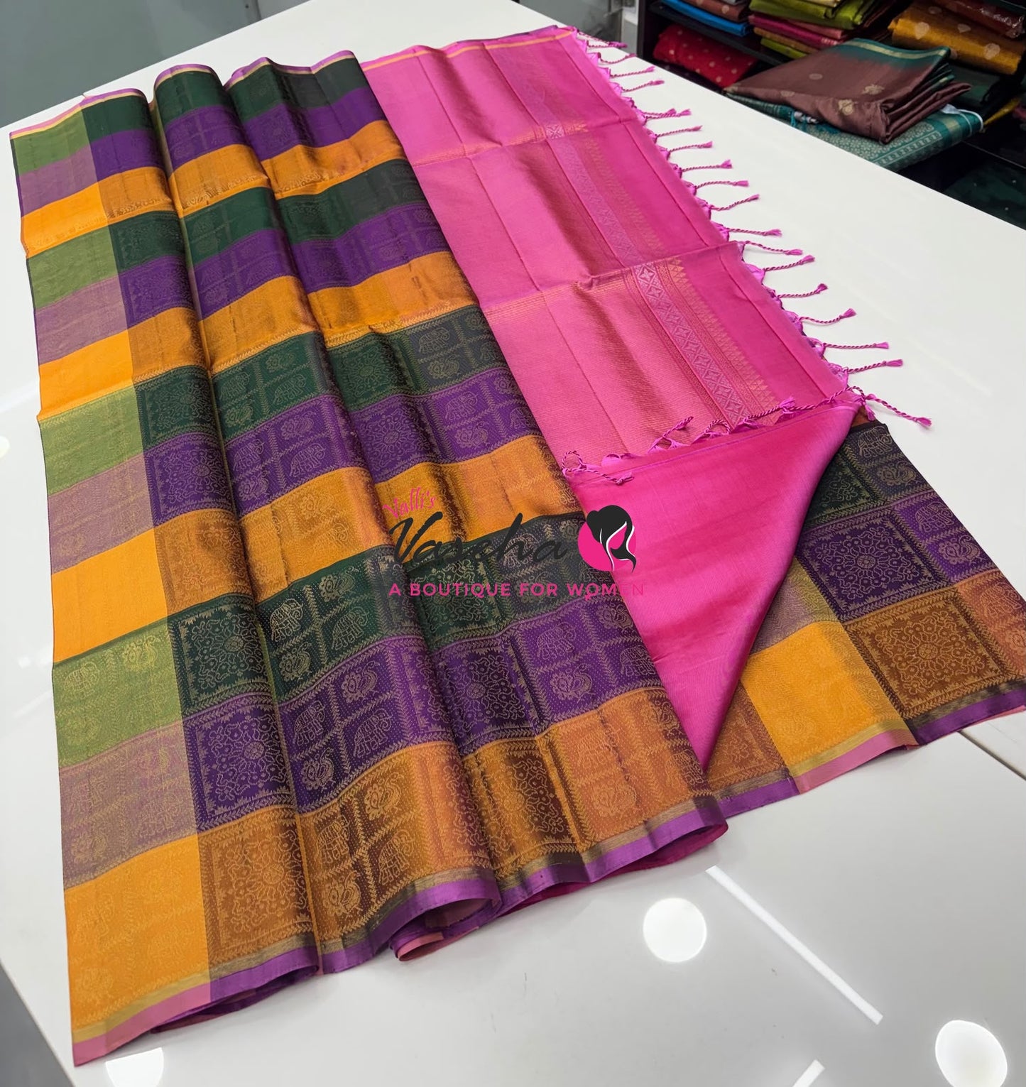 Pure Soft Silk Saree  - Pazhum Pazhamum Checks - VVPSS092