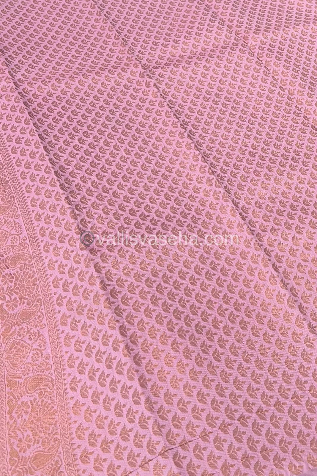 Kanchi Semi Silk - Wine with Baby Pink - VVKSS001