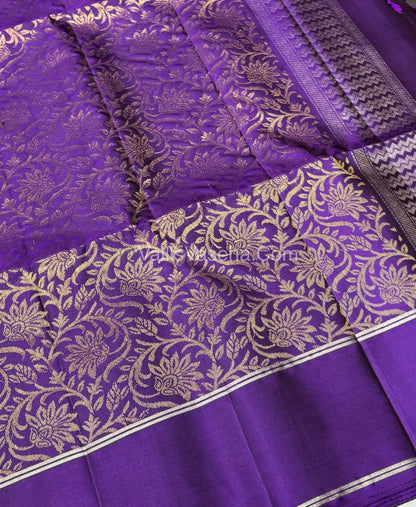 Pure Soft Silk Saree  - Teal & Purple Combo - VVPSS055