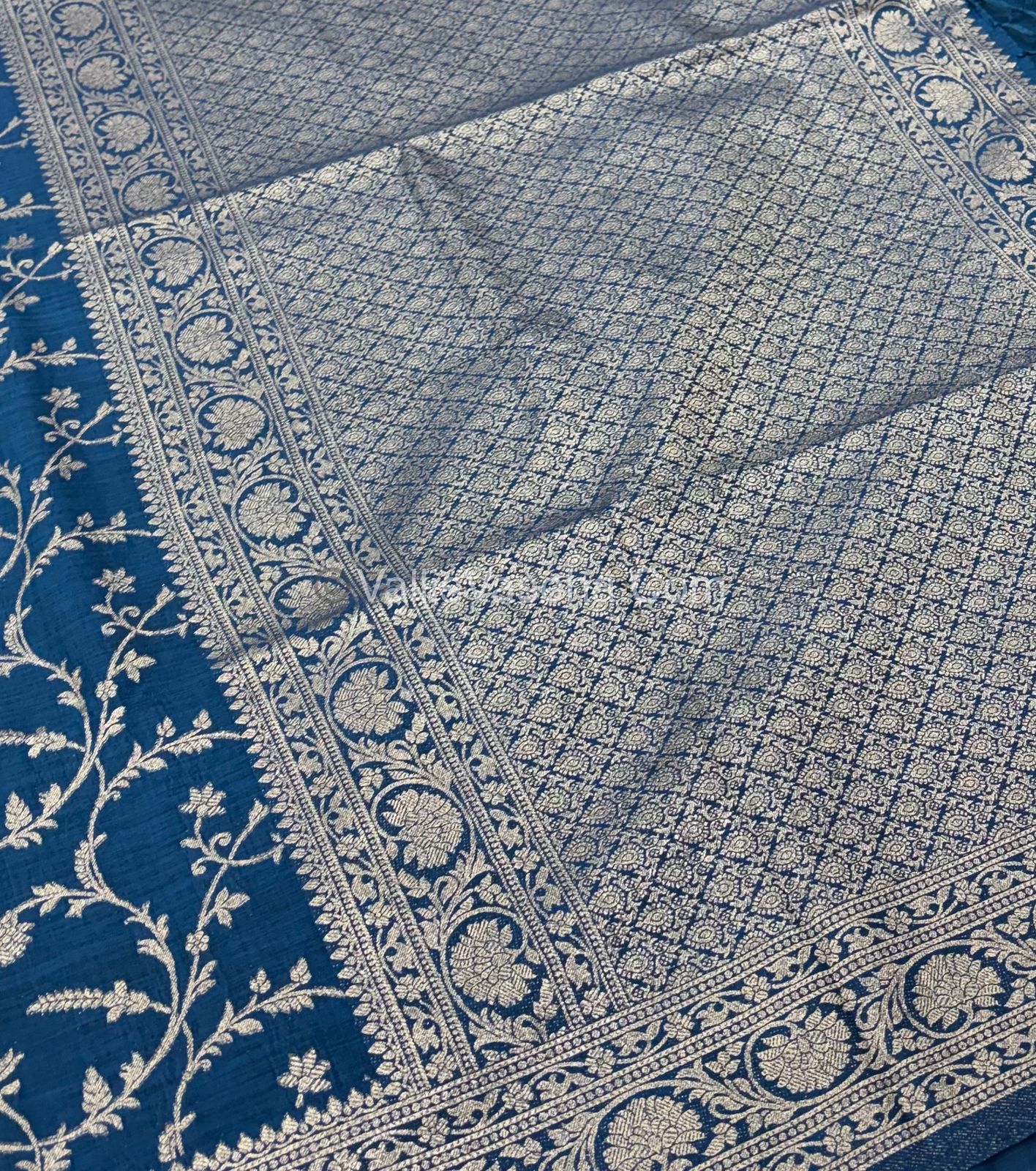 Banarasi - Heritage Silk - Semi Kathan Silk - Dark Blue Shade- VVBHS001