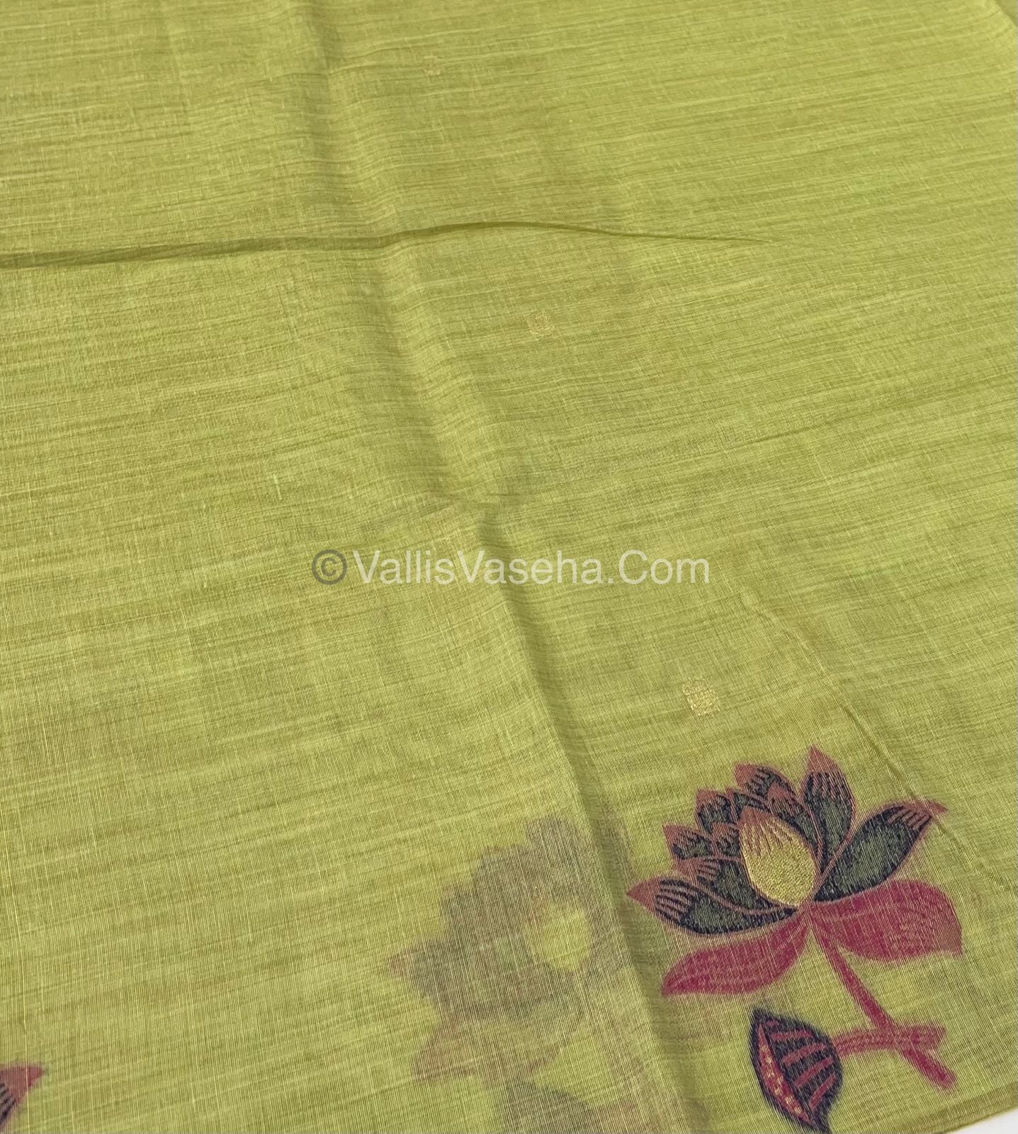 Muga Cotton Saree - Contrast Blouse - VVMCS001