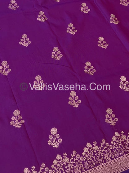Semi Soft Silk with Border - Purplish Pink Shade  -VVSSS013