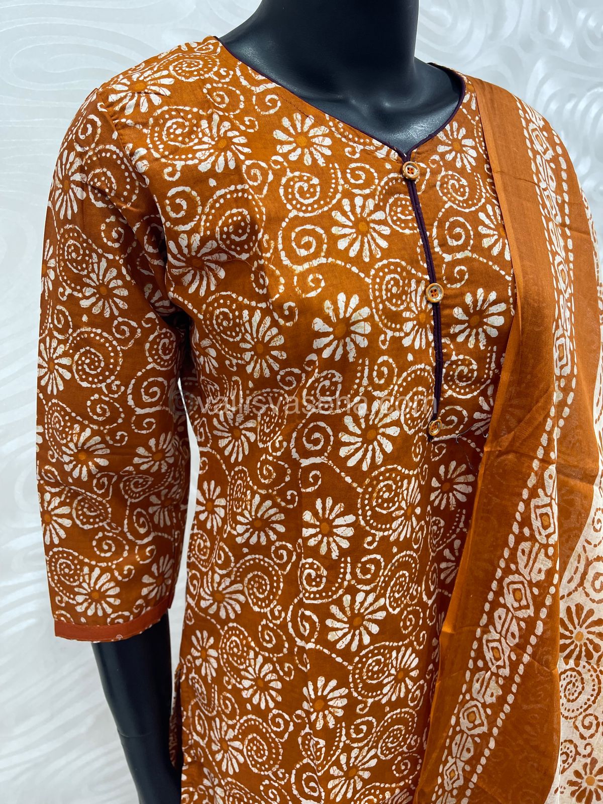 Ready Made - Semi Patiyala 3(pc) Set - Printed Cotton - VVRSP001