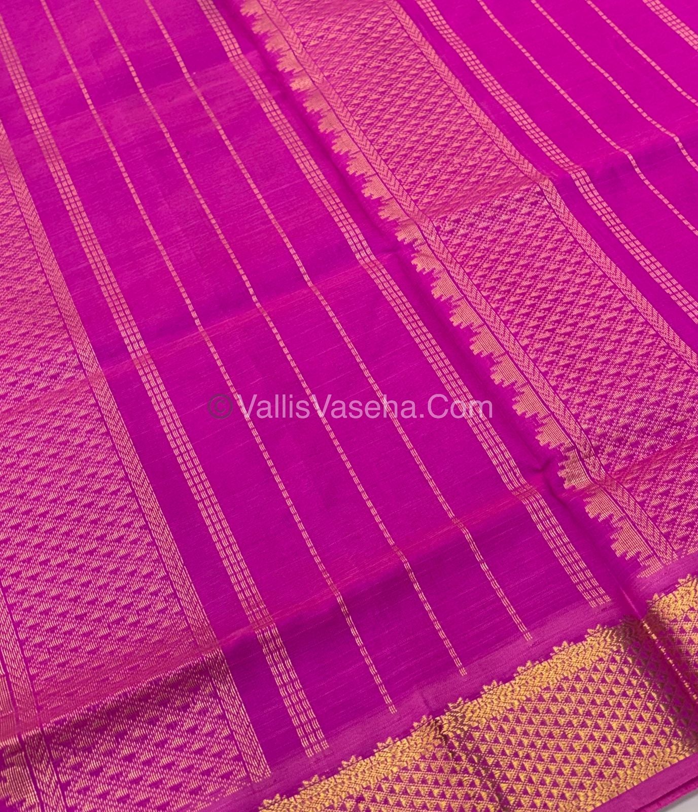 Semi Silk Cotton Saree - Blue With Pink Shade - VVSSC004