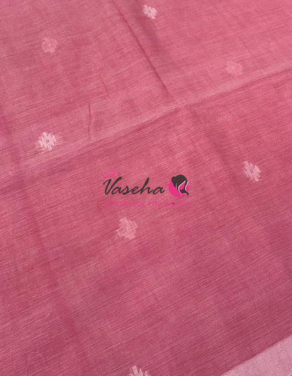 Bengal Kaddhi Cotton Saree | VVBKC002 | Pink Shade
