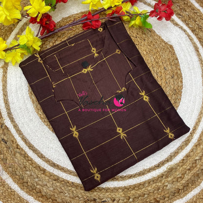 Ready Made - Semi Raw Silk - Kurti - VVSRK003
