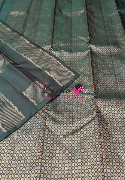 Pure Kanchipuram Silk Saree - Green Shade - VVPS054