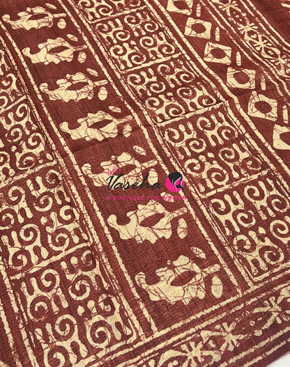 Art Tussar / Art Silk - Maroon Shade - VVATS002