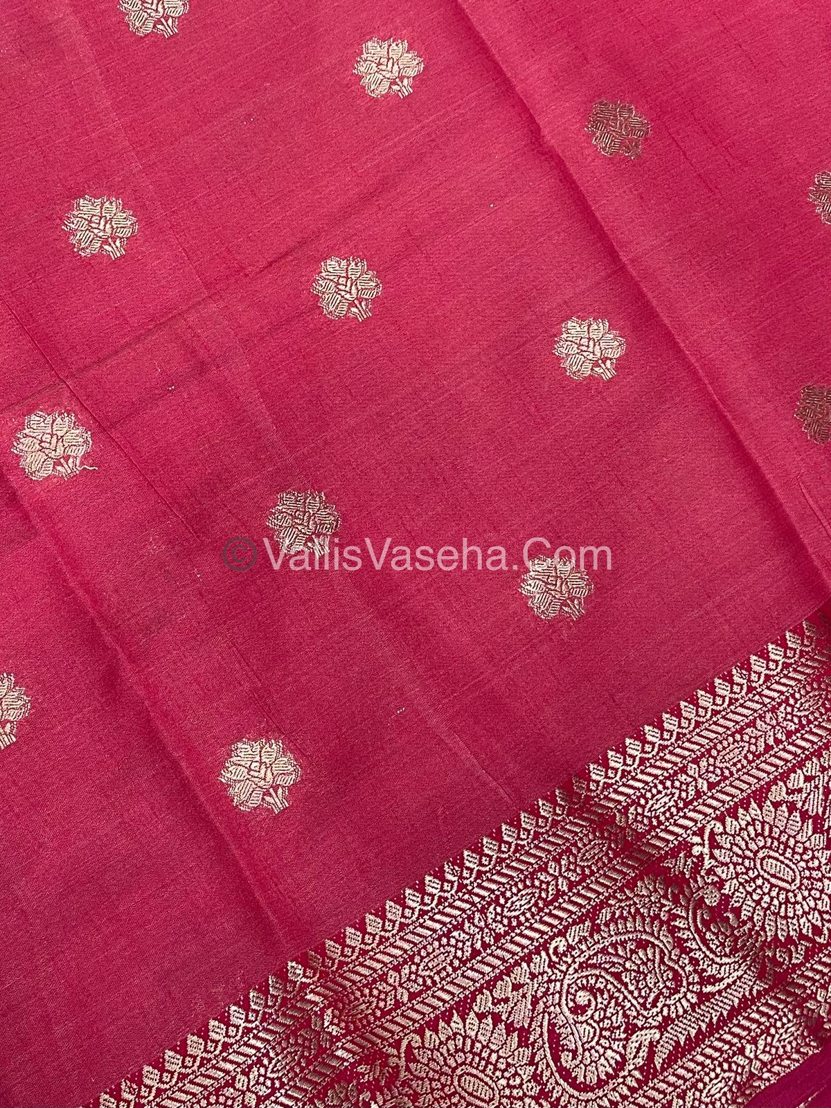 Semi Tussar Silk Saree | Reddish Pink shade |VVSTS044